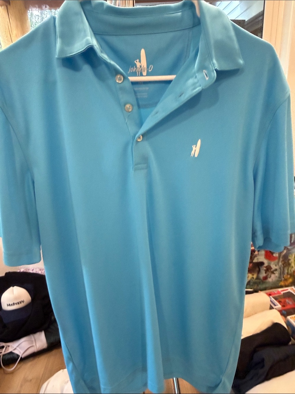 johnnie-O Men's Aqua Blue Polo Shirt